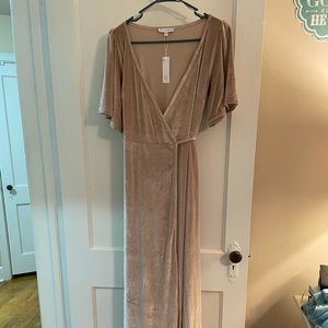 Velvet Wrap Maxi Dress